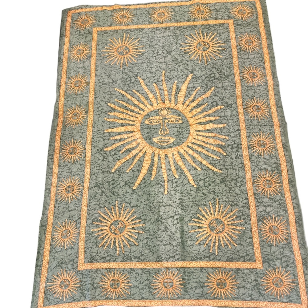 Festival Olive & Gold Sun Tapestry